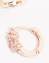 Rose Gold Plated Baguette & Mixed Cluster Hoop Earrings - link has visual effect only