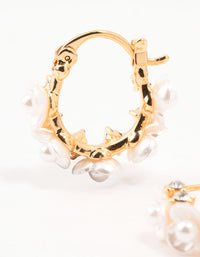 Gold Plated Mini Acrylic Flower Hoop Earrings - link has visual effect only