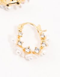 Gold Plated Mini Acrylic Flower Hoop Earrings - link has visual effect only