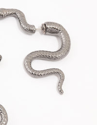 Gunmetal Slithering Snake Drop Earrings - link has visual effect only