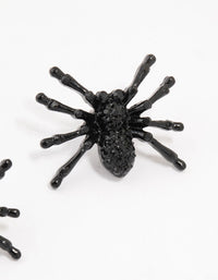 Black Coated Statement Spider Stud Earrings - link has visual effect only