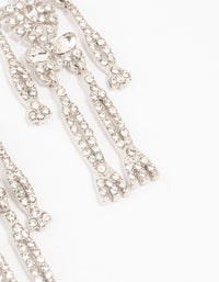 Glam Skeleton Rhodium Drop Earrings - link has visual effect only