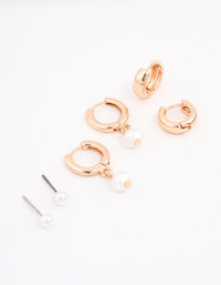 Pearl Huggie Earrings 3-Pack - link has visual effect only