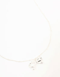 Silver Plated Bow & Ball Chain Necklace - link has visual effect only