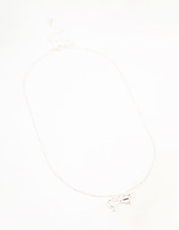 Silver Plated Bow & Ball Chain Necklace - link has visual effect only