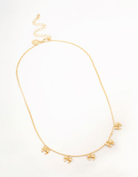 Gold Plated Mini Bows Station Necklace - link has visual effect only