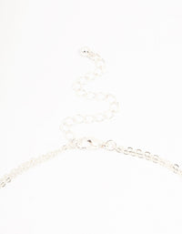 Silver Plated Bow Pendant Station Layered Necklace - link has visual effect only