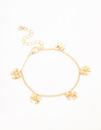 Gold Plated Brass Mini Bow Station Bracelet - link has visual effect only