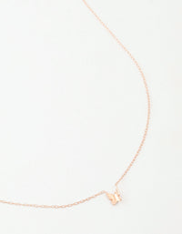 Rose Gold Plated Sterling Silver Polished Butterfly Necklace - link has visual effect only