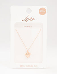 Rose Gold Plated Sterling Silver Puffed Heart Necklace - link has visual effect only