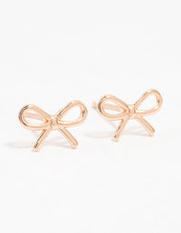 Rose Gold Plated Sterling Silver Bow Stud Earrings - link has visual effect only