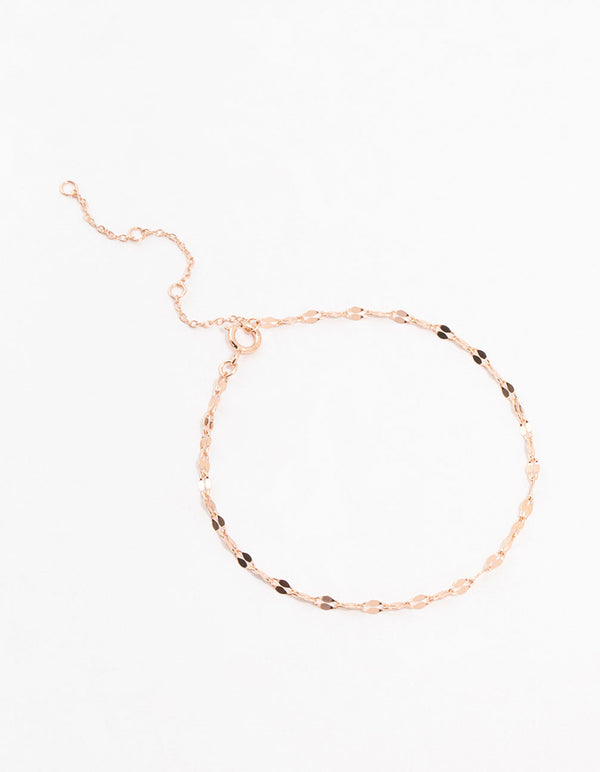 Rose Gold Plated Sterling Silver Chain Bracelet