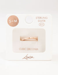 Rose Gold Plated Sterling Silver Cubic Zirconia Crossover Ring - link has visual effect only