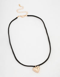 Gold Heart Cord Necklace - link has visual effect only