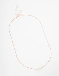 Rose Gold Plated Freshwater Pearl Pendant Necklace - link has visual effect only