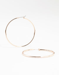 Rose Gold Plated Thin Large Hoop Earrings - link has visual effect only