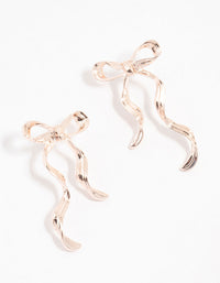 Rose Gold Plated Bow Stud Earrings - link has visual effect only