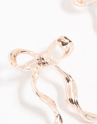 Rose Gold Plated Bow Stud Earrings - link has visual effect only