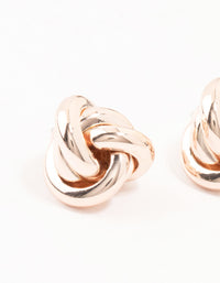 Rose Gold Plated  Classic Knotted Stud Earrings - link has visual effect only