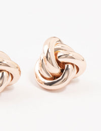 Rose Gold Plated  Classic Knotted Stud Earrings - link has visual effect only