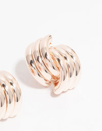 Rose Gold Plated Knotted Stud Earrings - link has visual effect only