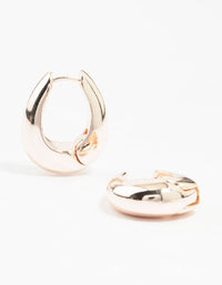 Rose Gold Plated Chunky Oval Huggie Earrings - link has visual effect only