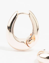 Rose Gold Plated Chunky Oval Huggie Earrings - link has visual effect only