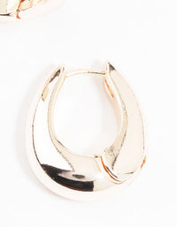 Rose Gold Plated Chunky Oval Huggie Earrings - link has visual effect only