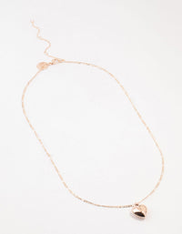 Rose Gold Plated Puffy Heart Figaro Necklace - link has visual effect only