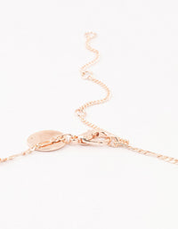 Rose Gold Plated Puffy Heart Figaro Necklace - link has visual effect only