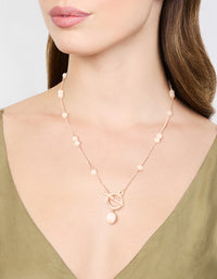 Rose Gold Freshwater Pearl Drop T&O Necklace - link has visual effect only