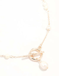 Rose Gold Freshwater Pearl Drop T&O Necklace - link has visual effect only