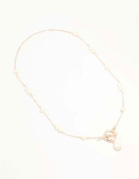 Rose Gold Freshwater Pearl Drop T&O Necklace - link has visual effect only