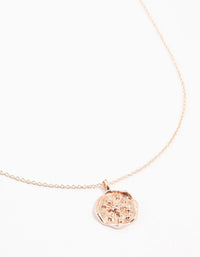 Rose Gold Plated  Diamante Celestial Round Necklace - link has visual effect only