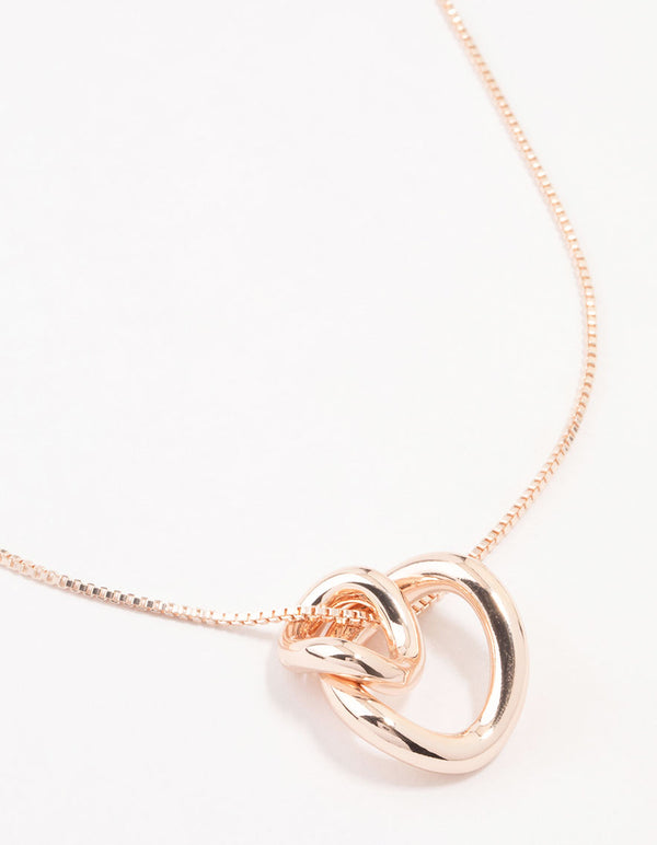 Rose Gold Plated Swirl Pendant Necklace