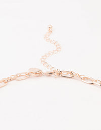 Rose Gold Plated Molten Disc Drop Layered Necklace - link has visual effect only