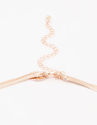 Rose Gold Plated Baguette Snake Layered Necklace 2-Pack - link has visual effect only