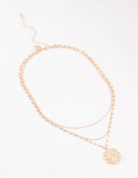 Rose Gold Plated Plated Sterling Silver Pendant Layered  Necklace - link has visual effect only