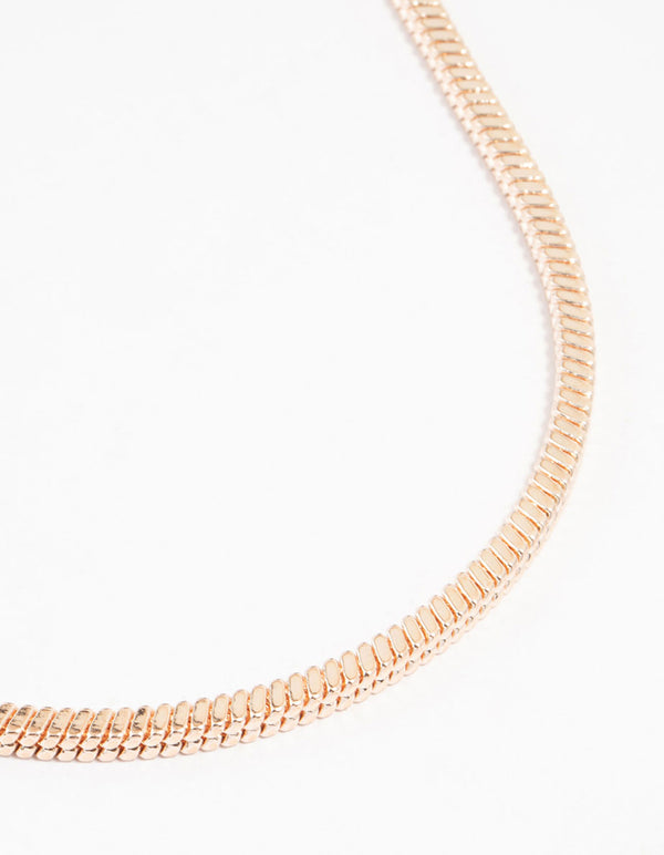 Rose Gold Plated Heavy Square Chain Necklace