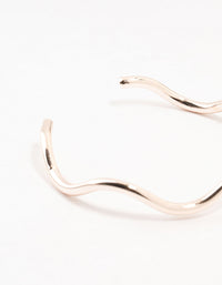 Rose Gold Plated Wavy Wrist Cuff - link has visual effect only