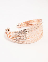 Rose Gold Plated Cut Diamante Multiple Strands Wrist Cuff - link has visual effect only