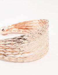 Rose Gold Plated Cut Diamante Multiple Strands Wrist Cuff - link has visual effect only