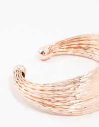 Rose Gold Plated Cut Diamante Multiple Strands Wrist Cuff - link has visual effect only