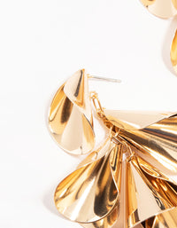 Gold Curved Large Drop Earrings - link has visual effect only