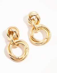 Gold Knit Drop Earrings - link has visual effect only