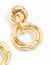 Gold Knit Drop Earrings - link has visual effect only