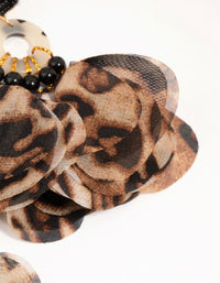 Leopard Print Fabric & Acrylic Drop Earrings - link has visual effect only