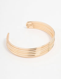 Gold Wire Ribbed Wrist Cuff - link has visual effect only