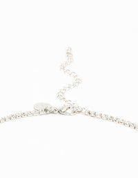 Rhodium Vine Diamante Pearl Necklace & Earrings Set - link has visual effect only