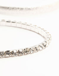 Silver Glitter & Diamante Cup Chain Bangles & Stretch Bracelets 7-Pack - link has visual effect only